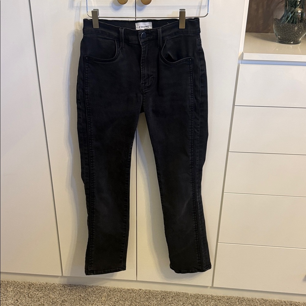 Frame Black Denim Le High Straight